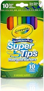 Washable Super Tips Markers, Assorted, 10/Pack Crayola