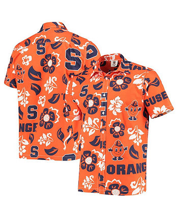 Мужская рубашка Orange Syracuse Orange с цветочным принтом на пуговицах Wes & Willy
