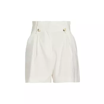 Franzi Linen-Blend Button Tab Shorts VERONICA BEARD