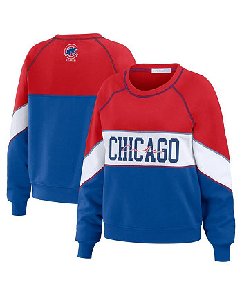 Женский красный пуловер с круглым вырезом Royal Chicago Cubs WEAR by Erin Andrews