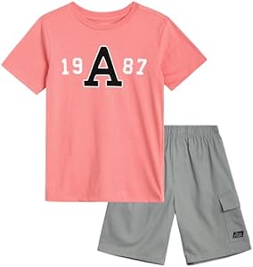 AEROPOSTALE Boys' Shorts Set - 2 Piece Short Sleeve Graphic Tee and Pull On Cargo Shorts - Trendy Boys' Clothing Sets (4-16) Aeropostale