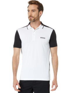 Рубашка поло в спортивном стиле с цветными блоками BOSS