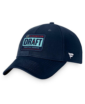Мужская темно-синяя структурированная регулируемая кепка Seattle Kraken 2021 NHL Expansion Draft Fanatics