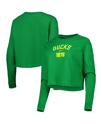 Женские кроссовки Green Oregon Ducks Est. Укороченная футболка с длинным рукавом Nike
