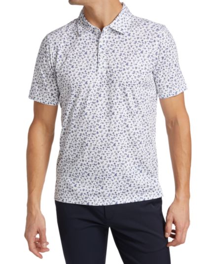 Рубашка-поло Slim Fit из хлопка с цветочным принтом Saks Fifth Avenue