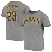 Мужская футболка Majestic Threads Fernando Tatis Jr. Heathered Grey San Diego Padres с именем и номером Tri-Blend Majestic