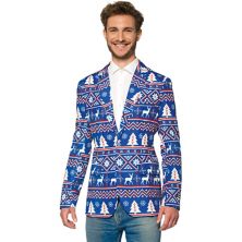 Мужской костюм Slim-Fit Nordic Christmas Blue Blazer Suitmeister