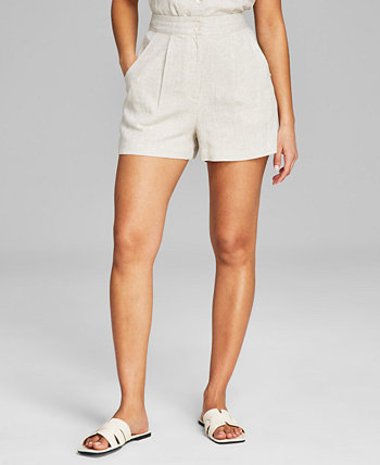 Women's High Rise Linen Blend Shorts, Created for Macy's And Now This