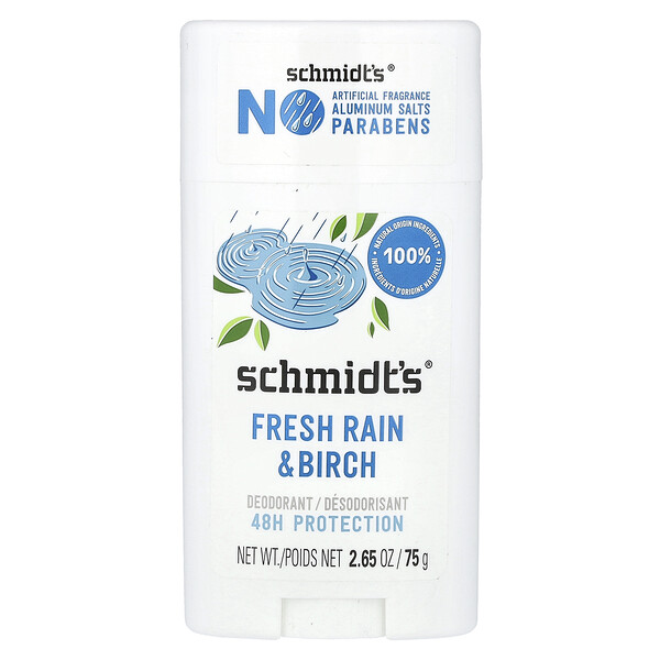 Натуральный дезодорант «Свежий дождь и береза», 2,65 унции (75 г) Schmidt's