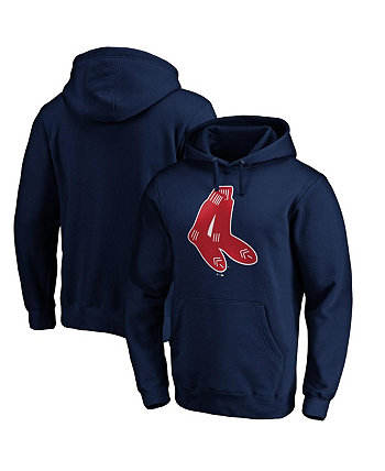 Мужской темно-синий потертый пуловер с капюшоном Boston Red Sox Cooperstown Collection Huntington Logo Fanatics