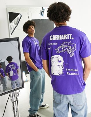 Синяя футболка с принтом Carhartt WIP из синтетических материалов Carhartt WIP