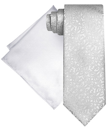 Мужской комплект из галстука с декоративной текстурой и однотонного нагрудного платка Steve Harvey