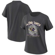 Women's WEAR by Erin Andrews Charcoal Baltimore Ravens Boyfriend T-Shirt WEAR by Erin Andrews