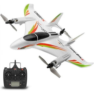 RC Planes, 2.4G Remote Control 6 Channel Brushless Motor Aircraft, Vertical Takeoff LED WLtoys XK X450 RC Airplane Toy RTF For Adult Child Kid Teen Bruce & Shark