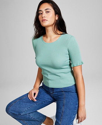 Женский свитер с круглым вырезом и короткими рукавами, созданный для Macy's And Now This