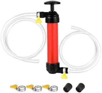 Antifreeze Hand Pump Kit, Liquid Transfer Pump for Gas Oil and Water Fuel, Water Hand Pump Kit with 3 Clamps for RV Trailer, Protect RV Plumbing during Winterizing & Simplify the Winterizing Process Foileon