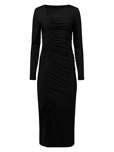 Женское Вечернее Платье RACHEL PARCELL Asymmetric Shirred Jersey Midi-Dress RACHEL PARCELL