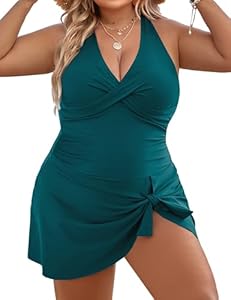 Blooming Jelly Women Plus Size Swim Dress Swimsuit One Piece Tummy Control Bathing Suits Modest Criss Cross Swim Suits Blooming Jelly