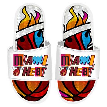 Сандалии ISlide White Miami Heat City Edition 2022/23 с массажной стелькой и средней подошвой из EVA ISlide