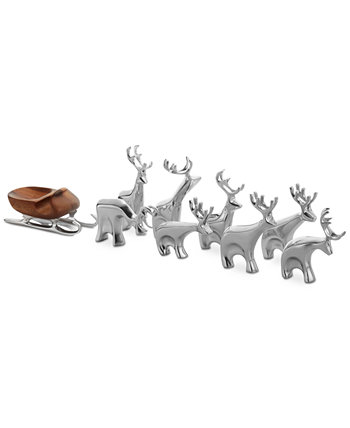 Mini Reindeer 9-шт. Установленный Nambe