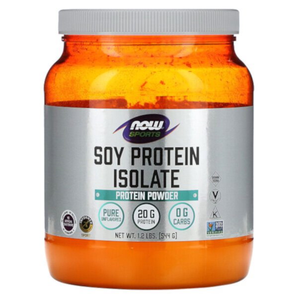 Sports, Изолят соевого белка, без вкуса, 1,2 фунта (544 г) NOW Foods