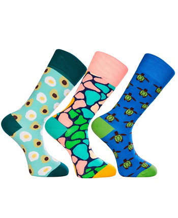 Новинка, набор роскошных мужских носков для экипажа Cancun, забавный красочный комплект с бесшовным мыском, 3 шт. Love Sock Company