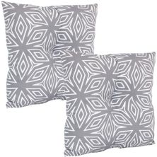 Подушки для спины Sunnydaze 2 Outdoor Tufted — 19 x 19 дюймов — серый геометрический Sunnydaze Decor
