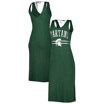 Макси-платье G-III 4Her с V-образным вырезом, без рукавов и логотипом Michigan State Spartans In The Style