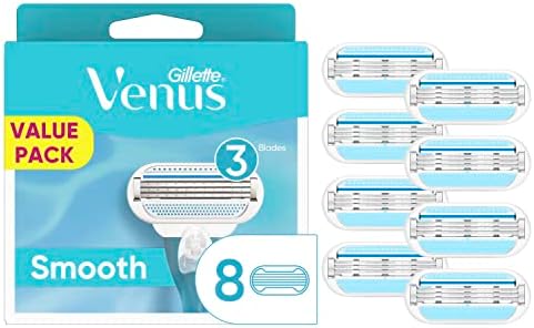 Gillette Venus Smooth Womens Razor Blade Refills, 8 Count, Lubracated to Protect the Skin from Irritation Gillette Venus