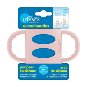 Dr. Brown's Milestones 100% Silicone Baby Bottle Handles, 4m+, Narrow, Light Pink, 1 Pack Visit the Dr. Brown's Store