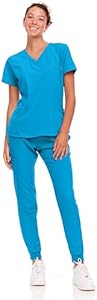 Natural Uniforms Womens Cool Stretch Jogger Scrub Set with Regular and Petite Sizes Natural Uniforms