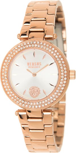 Часы с ремешком и браслетом, украшенные кристаллами, 36 мм Versus Versace