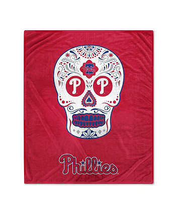Флисовое одеяло Philadelphia Phillies размером 60 x 70 дюймов с сахарным черепом Pegasus Home Fashions