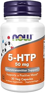 NOW Foods Supplements, 5-HTP (5-hydroxytryptophan) 50 mg, Neurotransmitter Support*, 30 Veg Capsules NOW Foods