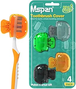 Mspan Toothbrush Head Cover Cap: Toothbrush Protector Brush Pod Case Protective Plastic Clip Bathroom Cool Stuff for Household Travel Mspan