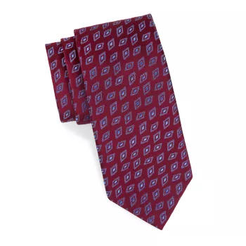 Шелковый жаккардовый галстук с ромбовидными бобами Charvet