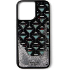 Чехол для телефона с жидким блеском Shaken Not Stirred для iPhone 14 Pro Max, TPU, защита и удобный доступ к камере Kate Spade New York