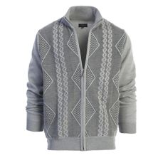 Gioberti Men's Full Zip Lightweight Geometric Design Cardigan Sweater Gioberti