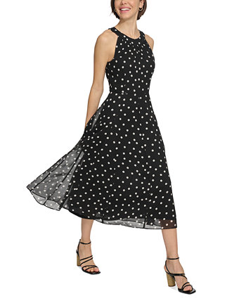 Женское шифоновое платье миди с поясом Tommy Hilfiger