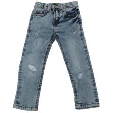 Toddler Boys 2t-4t Fashion Rip & Repair Jeans With Details On Knee RawX