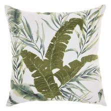 Mina Victory Lifestyle Towel Embroidered Palm Leave Indoor Throw Pillow Mina Victory