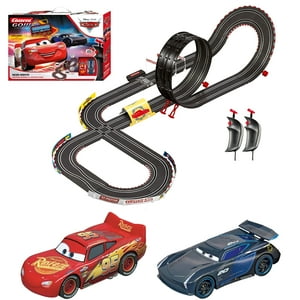 Carrera GO!!! 62477 Disney Pixar Cars Neon Nights Electric Slot Car Racing Kids Toy Race Track Set Includes 2 Controllers and 2 Cars in 1:43 Scale Carrera