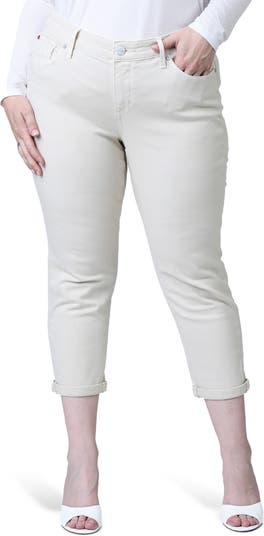 Укороченные джинсы-бойфренды со средней посадкой SLINK JEANS