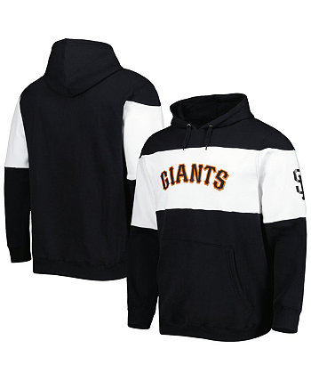 Мужской черный, белый пуловер с капюшоном San Francisco Giants Stripe Stitches