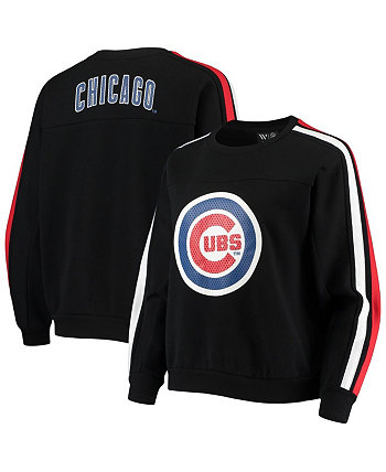 Женская черная толстовка с перфорированным логотипом Chicago Cubs The Wild Collective