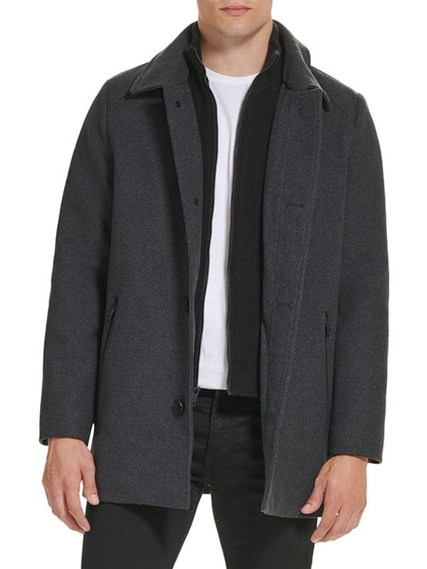 Мужское пальто из шерстяного смесового материала Kenneth Cole Kenneth Cole