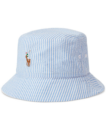 Men's Reversible Seersucker Bucket Hat Polo Ralph Lauren