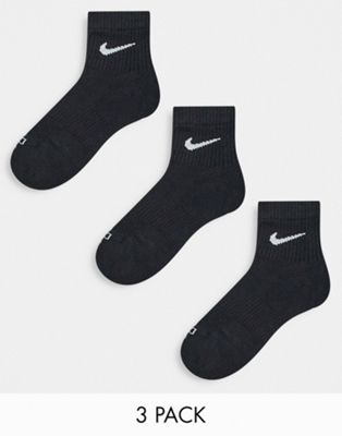 Комплект из трех черных носков с амортизацией Nike Training Everyday Plus Cushioned Nike