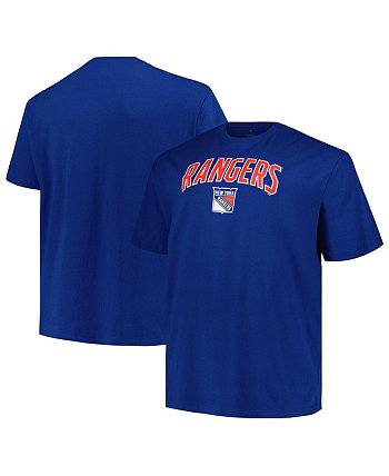 Men's Blue New York Rangers Big Tall Arch Over Logo T-Shirt Profile