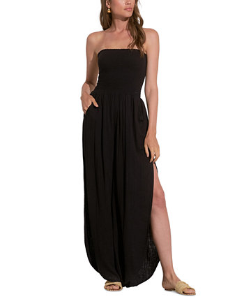 Women's Cotton Strapless Split-Seam Jumpsuit Elan